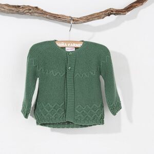 Dona  Carmen GREEN WOOLEN CARDIGAN ASTUR Sz 6 mths